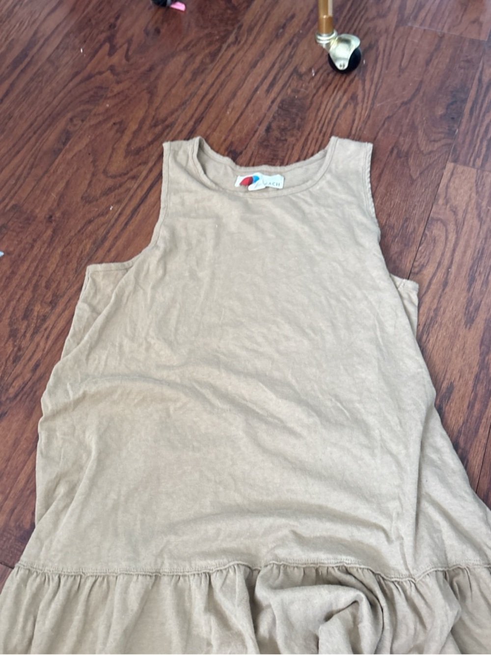 Neutral Taupe Ruffle-Hem Tank Top by LC Lauren Conrad